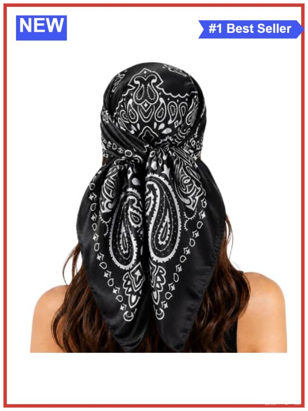 35 Inch Floral Paisley Head Scarf Polyester Lightweight Hair Wrap Bandana